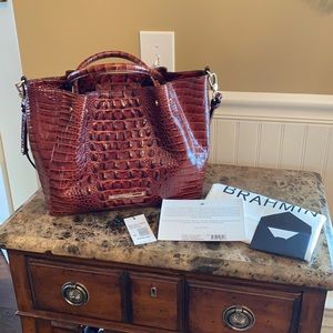 Brahmin Small Mallory Pecan Melbourne Satchel